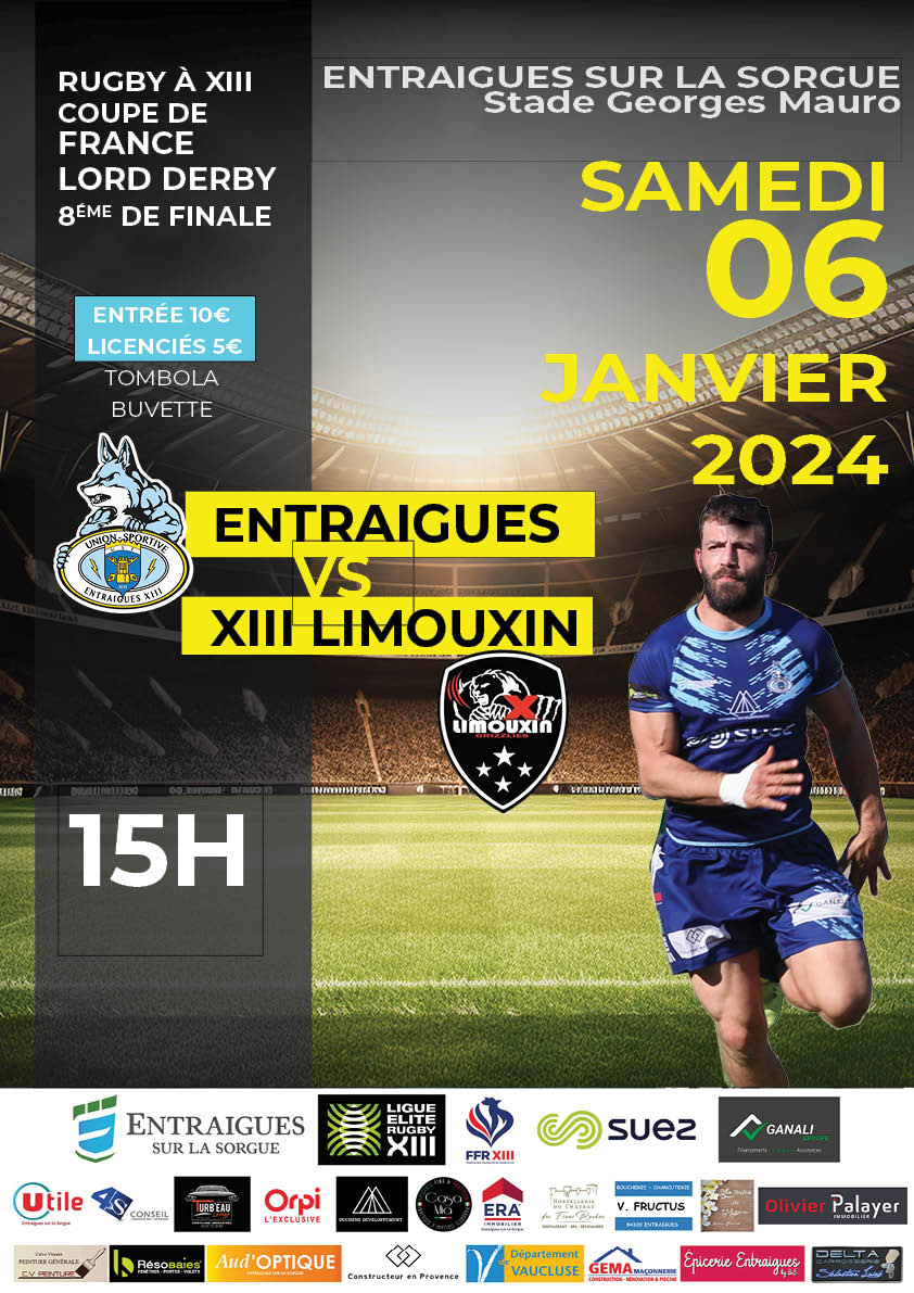 affiche de match USEXIII VS XIII LIMOUXIN