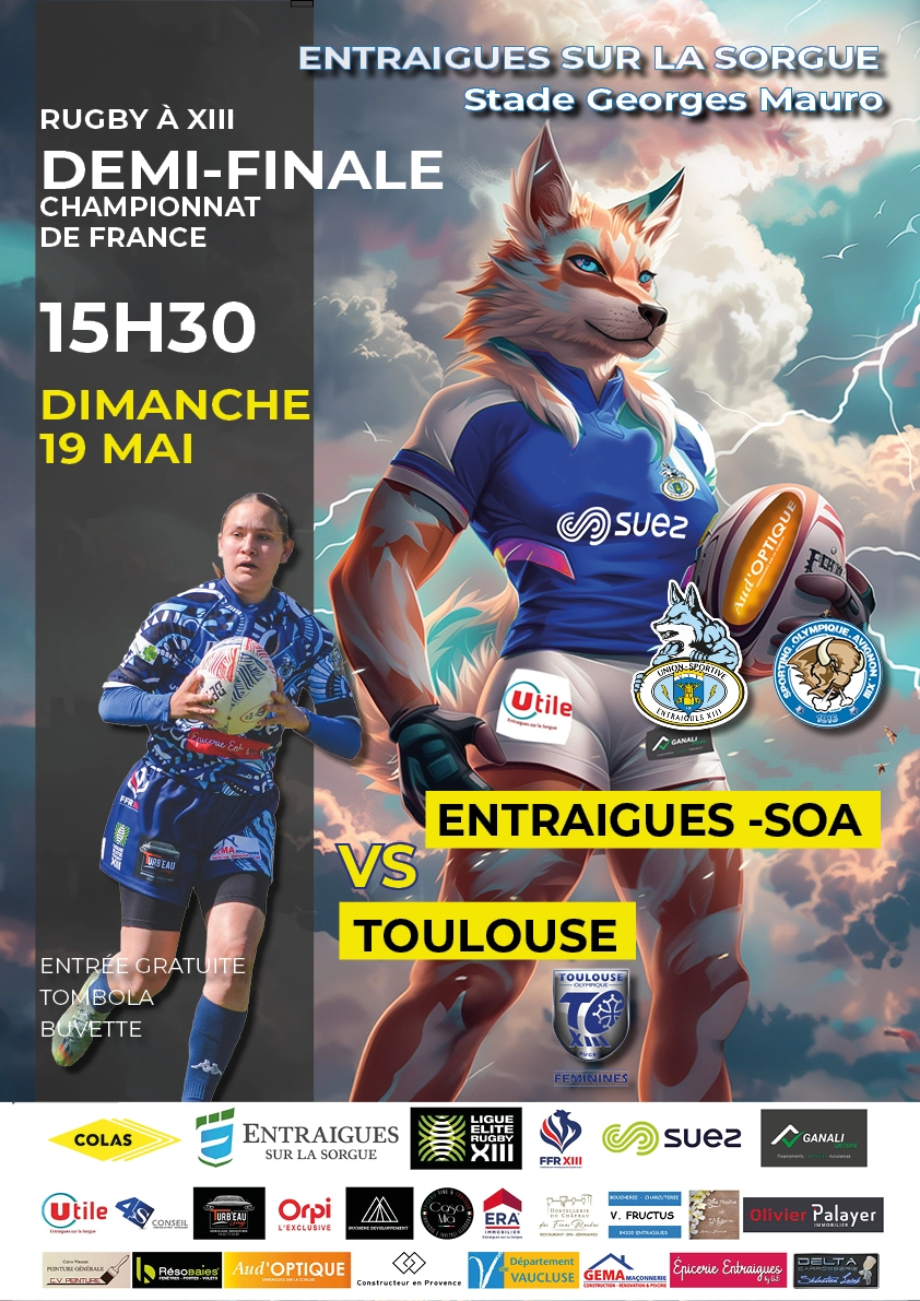 Affiche Demi Finale Féminines USEXIII vs Toulouse